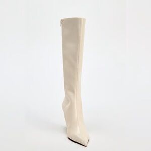 Zara Cream Heeled Boots